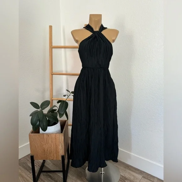 NWT Women's Halter Midi Dress - A New Day Black - Picture 7 of 7